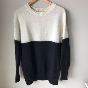 Blue and white sweater